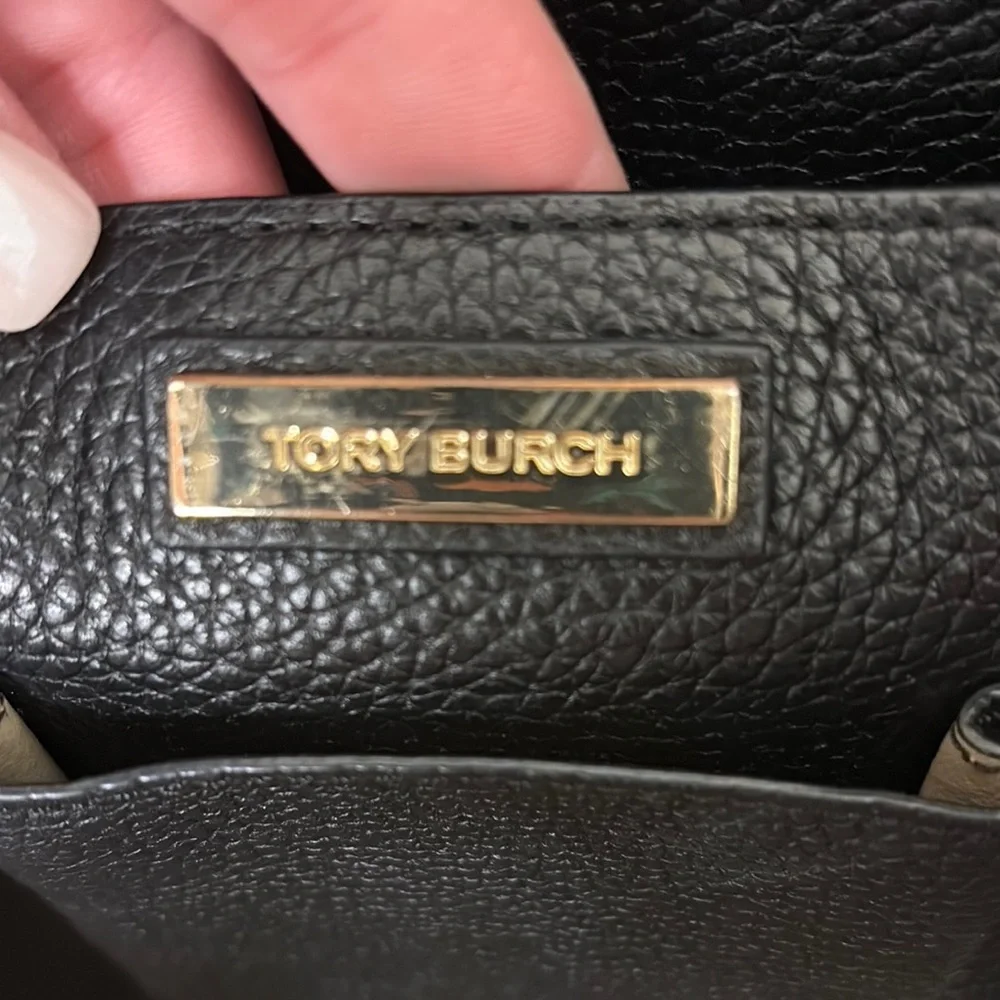 Tory Burch Black Pebbled Leather Tote - Picture 4 of 10
